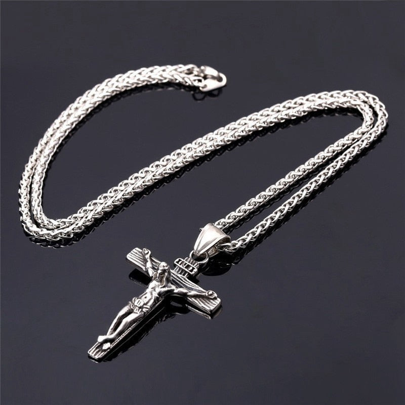 Pendentif croix en plaqué or 18 carats